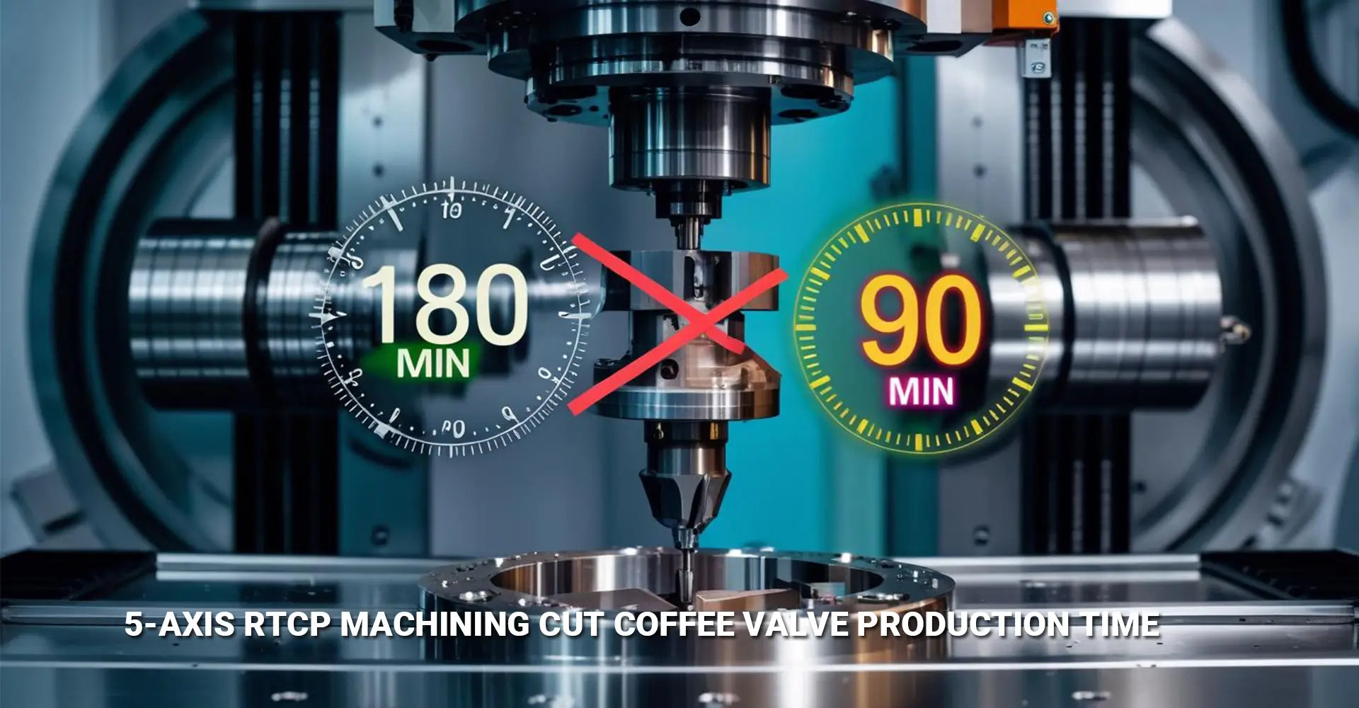 How Does 5-Axis RTCP Machining Cut Coffee Valve Production Time from 180 to 90 Minutes?