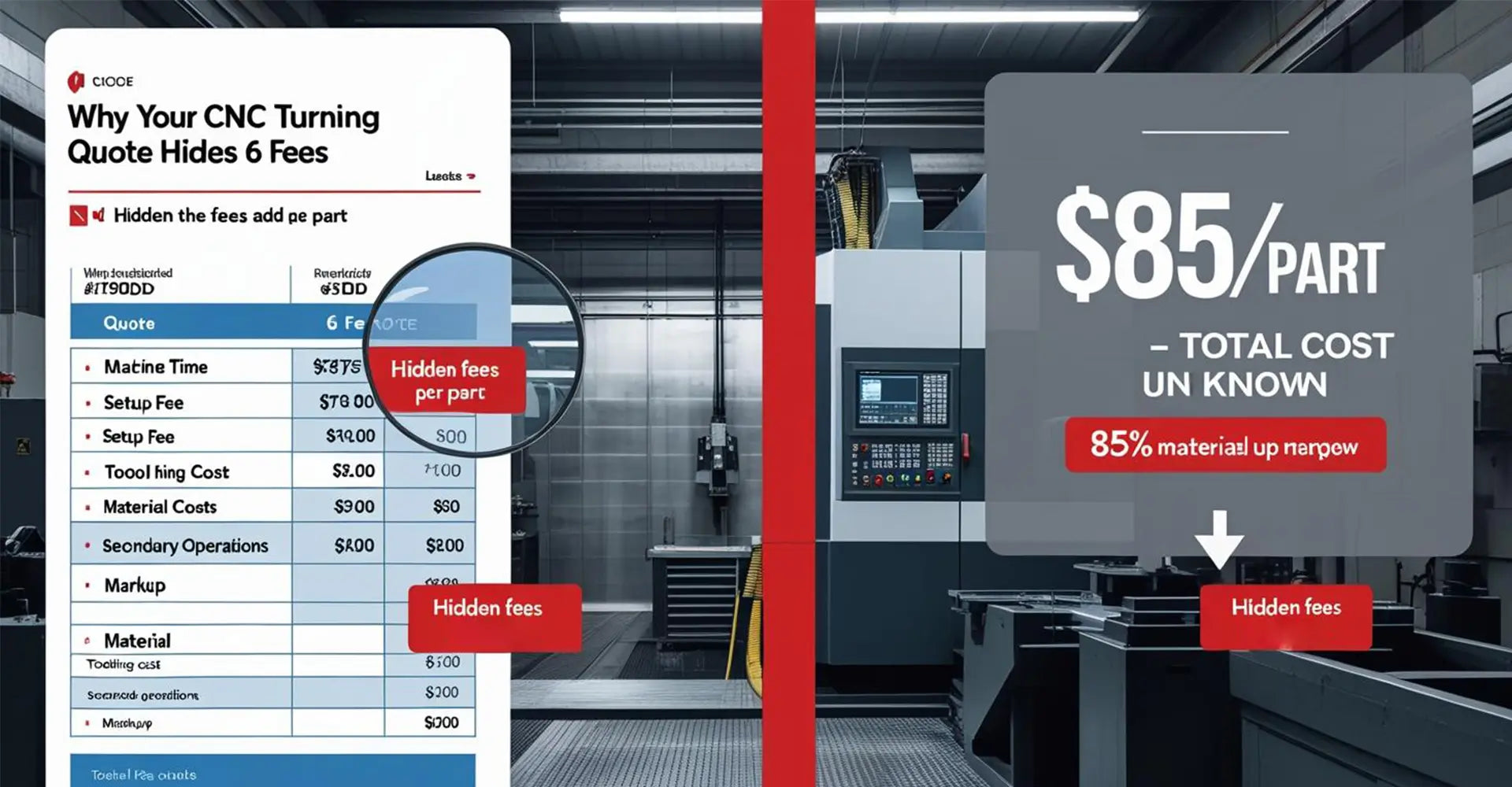 Why Your CNC Turning Cost Per Part Quote Contains 6 Hidden Fees (Reddit Machinists Expose the Truth)?