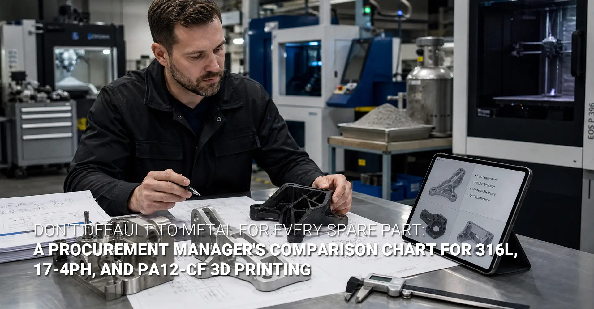 Don't Default to Metal for Every Spare Part: A Procurement Manager's Comparison Chart for 316L, 17-4PH, and PA12-CF 3D Printing?