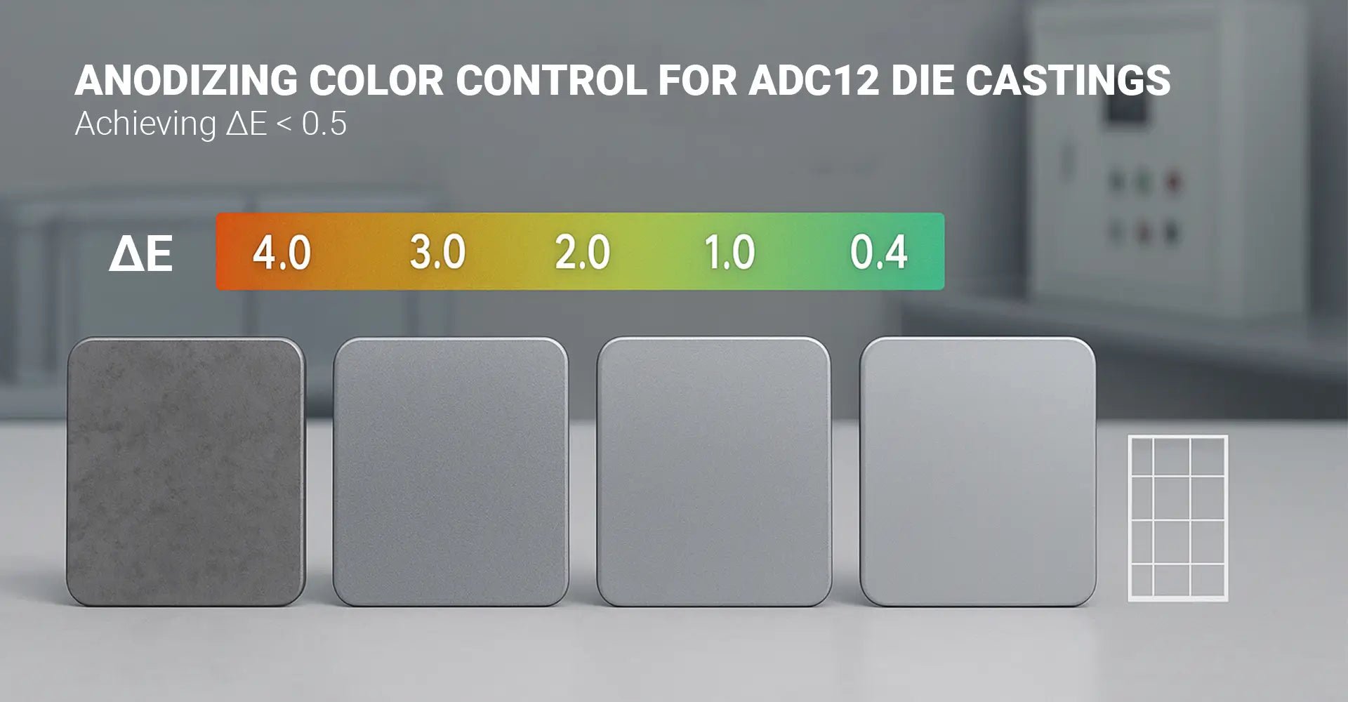 Anodizing Color Consistency for Die Castings: How to Achieve ΔE&lt;0.5 on ADC12 Parts?